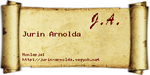 Jurin Arnolda névjegykártya